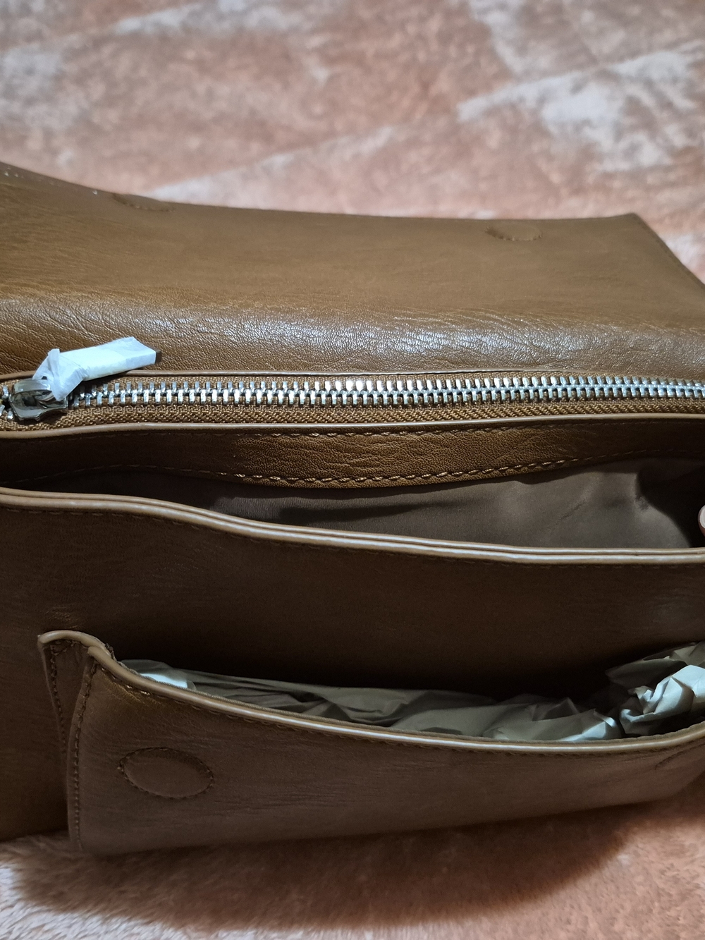 Desigual Brown Embossed Faux-Leather Crossbody Bag - Picture 6 of 14